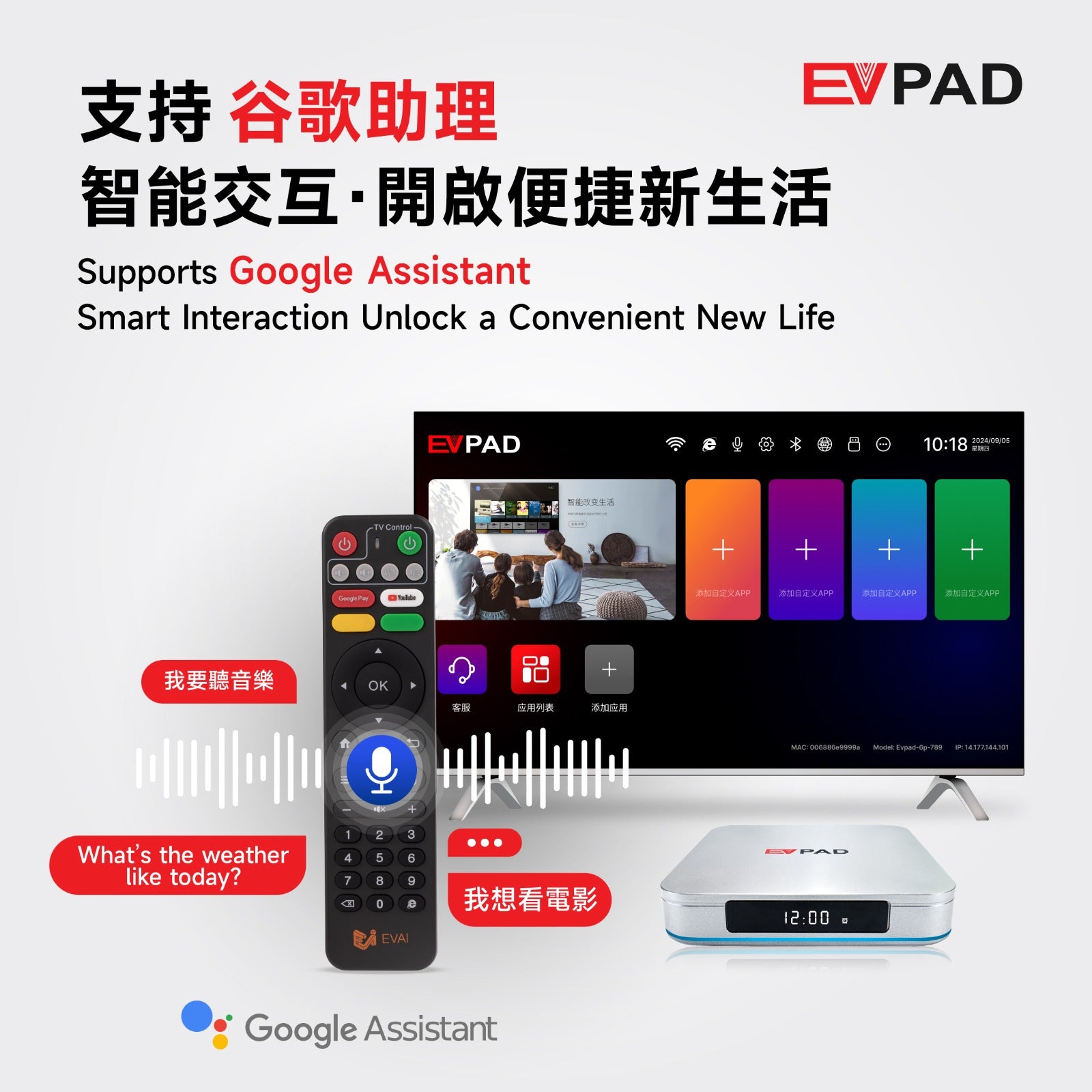 EVPad 12P (2026 Flagship Model) - 8K Android TV Box with AI Voice Control