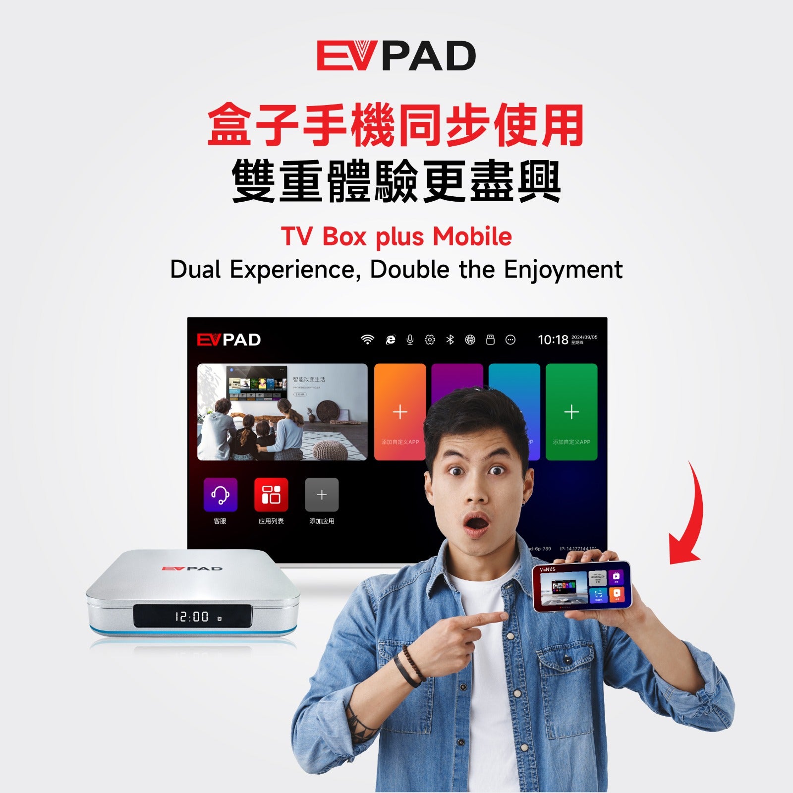 EVPad 12P (2026 Flagship Model) - 8K Android TV Box with AI Voice Control